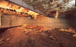 Crawl Space Moisture Barrier before in Philadelphia