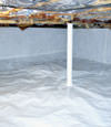 A sealed crawl space in Cherry Hill with a vapor barrier