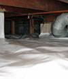 A Cherry Hill crawl space moisture system with a low ceiling