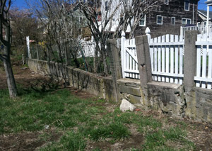 a retaining wall installed in Reading
