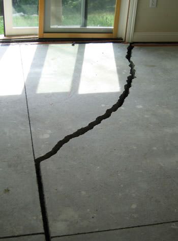 severely cracked foundation slab floor in Bensalem