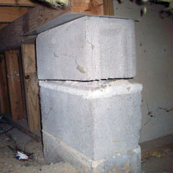 Collapsing crawl space support pillars Wilmington
