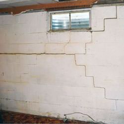Bowing foundation walls in danger of failure in Chester
