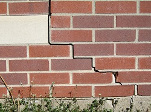 stair step cracking on a foundation wall in Newark