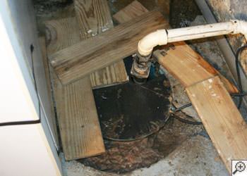 An ugly, clogged sump pump system in Cherry Hill, Pennsylvania, New Jersey, and Delaware