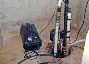 Pedestal sump pump system installed in a home in Doylestown