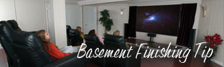 a waterproofed basement that has been finished into a family room in Wilmington