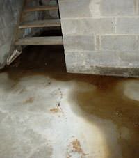 Flooding floor cracks by a hatchway door in Drexel Hill