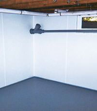 Plastic basement wall panels installed in a Chester, Pennsylvania, New Jersey, and Delaware home